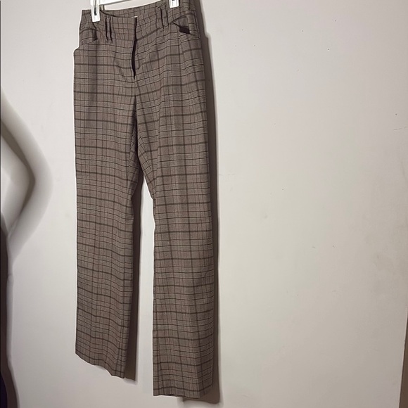 Michael Kors Women's Brown Plaid Pants - Picture 4 of 8